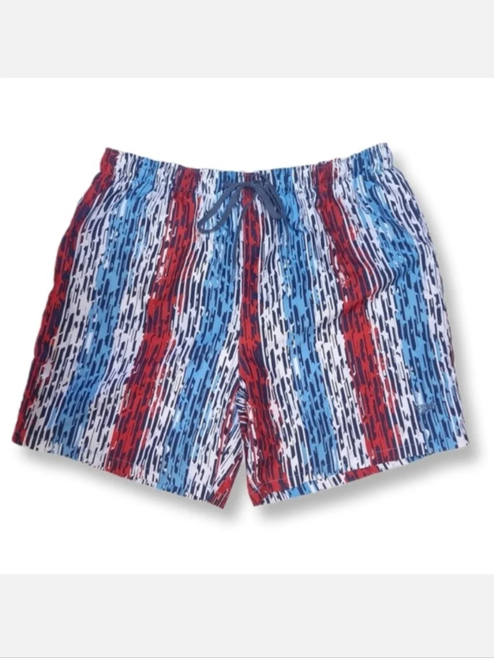 Speedo Mens Striped Swim Trunks Beach Summer Bathing Suit Mens XXL Blue Red